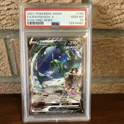 Pokemon Rayquaza V (Alternate Full Art) 194/203-Evolving Skies Holo PSA 10 - Image 1