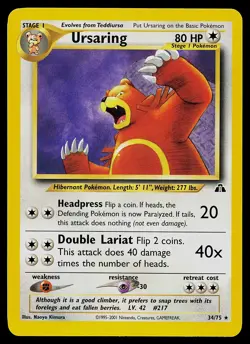 Pokemon Card - Ursaring Neo Discovery 34/75 Rare - Image 1
