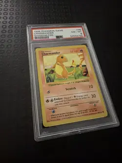 1999 POKEMON BASE SET SHADOWLESS #46 CHARMANDER PSA 8 Graded Slab Card - Image 3