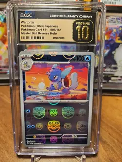 CGC PRISTINE 10 Wartortle 008/165 Reverse Holo Japanese 151 Pokemon Card - Image 1