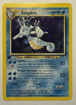 Kingdra Holo Rare 1st Edition Neo Genesis 8/111 WOTC Vintage Pokemon LP+ - Image 1