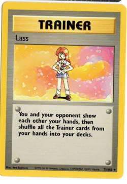 Lass 75/102 Base Set TRAINER Pokemon Card - Image 1
