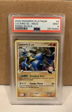 Pokemon TCG Lucario Holo 2009 Platinum Rising Rivals 8/111 PSA 9 - Image 3