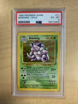 PSA 6 Pokemon TCG Nidoking Base Set 11/102 Holo Unlimited Holo Rare - Image 1