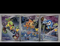 Pokemon 1st Partner Illustration Collections Turtwig #40 Chimchar #41 Piplup #42 - Image 1