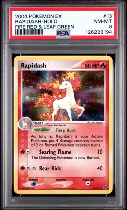 2004 POKEMON EX FIRE RED & LEAF GREEN #13 RAPIDASH-HOLO PSA 8 - Image 1