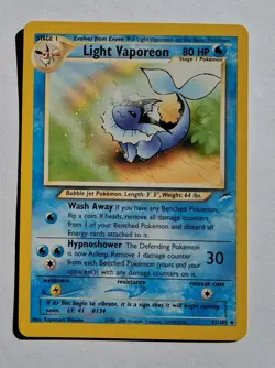 Pokemon - Light Vaporeon - Neo Destiny 52/105 - Uncommon - NM - Image 1