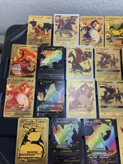 Pikachu Charizard Lot Of 30 Premium Gold Foil Fan Art Collector Pokemon Non TCG - Image 2