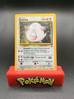 Chansey 3/130 Base Set 2 Holo Rare WOTC Pokemon LP - Image 1