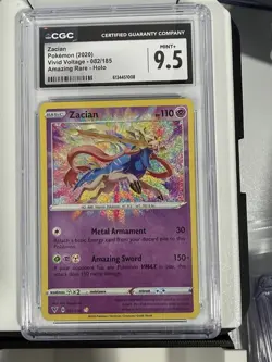 Pokemon Zacian Amazing Rare Holo Vivid Voltage 082/185 CGC 9.5 2020 - Image 1