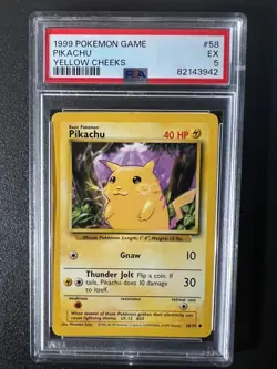 1999 Pokemon Pikachu Yellow Cheeks 58/102 PSA 5 EXCELLENT - Image 1