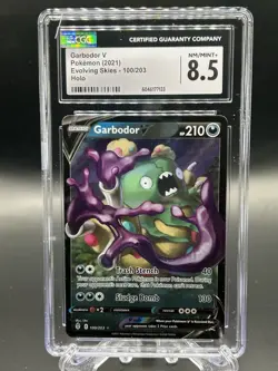 2021 Pokemon Garbodor V Evolving Skies 100/203 Holo CGC NM/MINT+ 8.5 - Image 1
