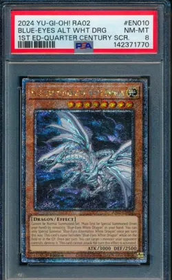 PSA 8 NM-MT YuGiOh RA02-EN010 QCSR Blue Eyes Alternative White Dragon 1st Ed - Image 1