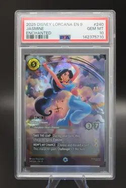 2025 Disney Lorcana EN 9 JASMINE FEARLESS PRINCESS ENCHANTED PSA 10 #240 - Image 1