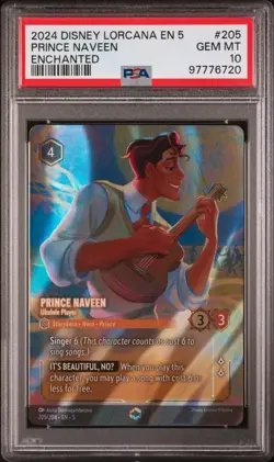Disney Lorcana Shimmering Skies Prince Naveen 205/204 PSA 10 GEM MT - Image 1