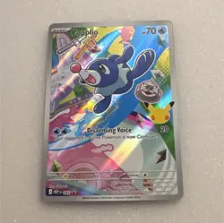 Pokemon Popplio M21 Promo Full Art Holo 70 HP #045 Basic TCG Card - Image 1