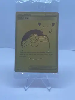 Pokemon Celebrations Sealed Gold Poke Ball SWSH146 Promo Card Holo - Image 1