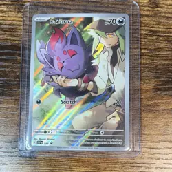 Pokemon N's Zorua 189 SVP Black Star Promo Full Art Holo English Card - Image 3