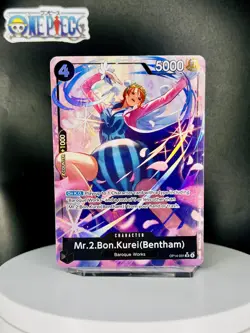 One Piece Card Game 🏴‍☠OP14-091 Mr.2.Bon.Kurei(Bentham) SR NM Alt Art Foil ENG - Image 1