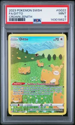 PSA 9 2023 Pokemon Sword And Shield Crown Zenith #GG22 Fa/Ditto MINT - Image 1