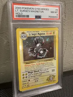 2000 Pokemon Gym Heroes Lt. Surge's Magneton #8 English Holo 8/132 - PSA 8 NM-MT - Image 1