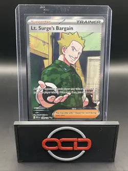 Pokemon TCG Lt. Surge's Bargain Full Art Holo Rare 170/132 Mega Evolutions - Image 1