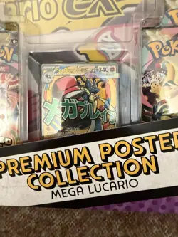 Pokemon Ascended Heroes Premium Poster Collection Mega Lucario & Pin Collection - Image 3