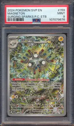 2024 POKEMON SURGING SPARKS MAGNETON #159 POKEMON CENTER ETB PSA 9! - Image 1