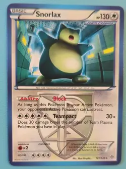 Pokemon Snorlax Team Plasma Uncommon 101/135 Plasma Storm - Image 1
