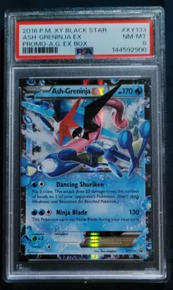 Pokemon TCG Ash-Greninja EX XY133 Black Star Promo Holo PSA 8 - Image 1