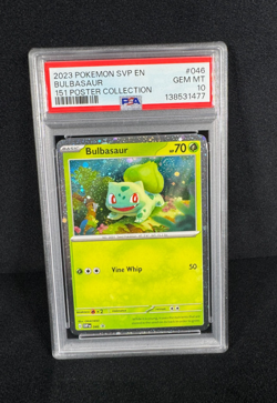 Pokemon Bulbasaur SVP Black Star Promo 2023 151 Poster Collection PSA 10 GEM MT - Image 1