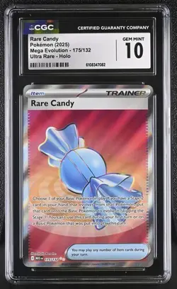 Rare Candy *CGC 10* Ultra Rare *Mega Evolution* #175 *2025* Pokemon - Image 1