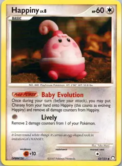 Pokemon TCG Happiny 52/123 Mysterious Treasures LP - Image 1