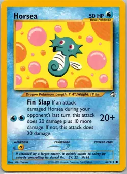 Pokemon TCG Horsea 62/111 Neo Genesis LP - Image 1