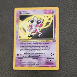 Pokemon Mr. Mime 6/64 Jungle Holo Rare Unlimited 1999 Card Heavily Played - Image 1