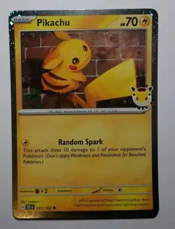 Pokemon Day 2026 Pikachu #51/162 Cosmo Holo Promo - Temporal Forces - (NM) - Image 1