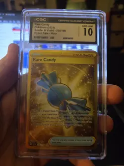 CGC Gem Mint 10 Rare Candy 256/198 Pokemon Scarlet & Violet Hyper Rare - Image 1