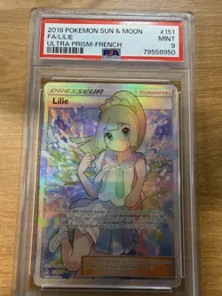 Pokemon TCG 2018 Lilie Lillie 151/156 Full Art Ultra Prism FRENCH PSA 9 Mint - Image 1