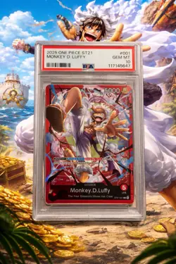 Monkey D. Luffy Leader ST21-001 Starter Deck Gear 5 2025 Foil LOW POP!!! PSA 10 - Image 1