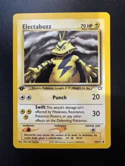 Electabuzz 33/111 1st Edition Neo Genesis Pokemon TCG Card (NM-) - Image 1