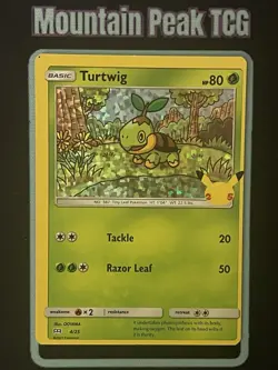 MISCUT LP Turtwig 004/025 McDonald's 25th Anniversary Holo - Pokemon Card - Image 1