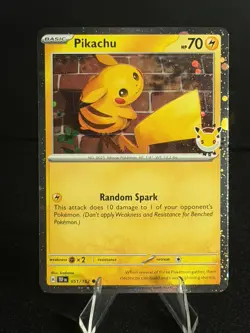 2026 Pokemon Pikachu Stamped Pokemon Day 30th Anniversary Promo Card 051/162 - Image 3