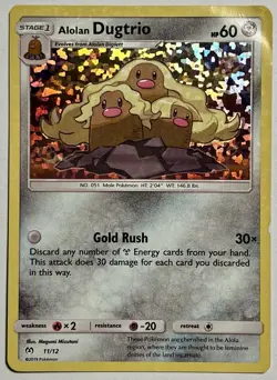 Alolan Dugtrio 11/12 (HP) Confetti Holo McDonald’s Promo 2019 Pokemon Card TCG - Image 1