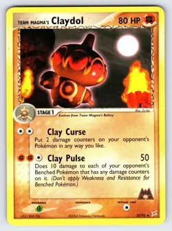 Team Magma's Claydol 33/95 EX Team Magma Vs. Team Aqua Pokemon Card - Mp - Image 1