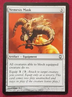 Magic The Gathering DARKSTEEL NEMESIS MASK artifact card MTG - Image 1