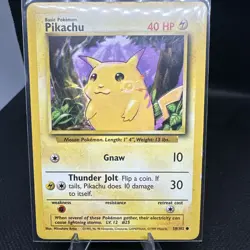 🎴 Pikachu 58/102 Unlimited Base Set 1999 Pokemon card [LP]🎴 - Image 1