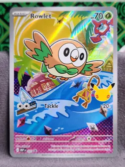 Pokemon First Partner Illustration Collection Rowlet Black Star Full Art #043 - Image 1