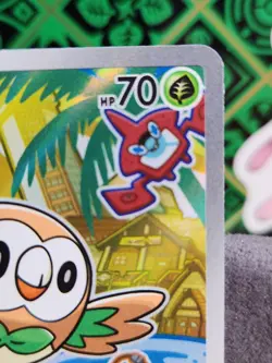 Pokemon First Partner Illustration Collection Rowlet Black Star Full Art #043 - Image 3