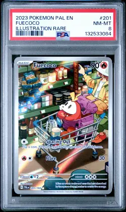 2023 POKEMON PAL EN-PALDEA EVOLVED ILLUSTRATION RARE #201 FUECOCO PSA 8 - Image 1