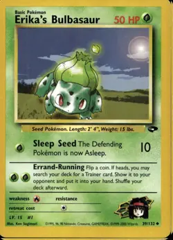 Erika's Bulbasaur 39/132 Uncommon WOTC Gym Challenge Pokemon - Image 1